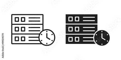 Real time data icon for mobile concept and web apps, editable stroke