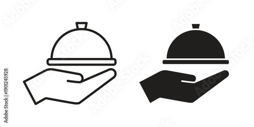 Restaurant Tray icon for mobile concept and web apps, editable stroke