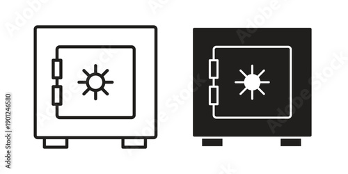 Safe icon for mobile concept and web apps, editable stroke