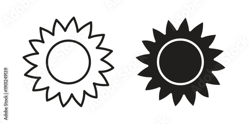 Sunflower icon for mobile concept and web apps, editable stroke
