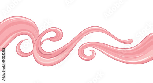 Dynamic abstract design of elegant pink liquid swirls and flowing lines, creating a smooth and graceful decorative