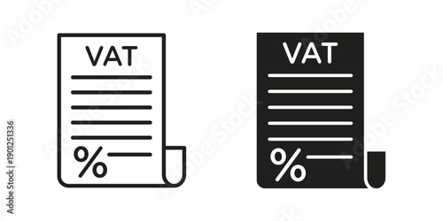 Value added tax VAT icon for mobile concept and web apps, editable stroke