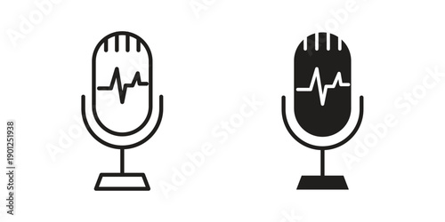 Voice recognition icon for mobile concept and web apps, editable stroke