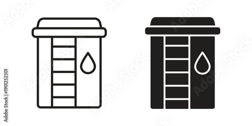 Water tank icon for mobile concept and web apps, editable stroke