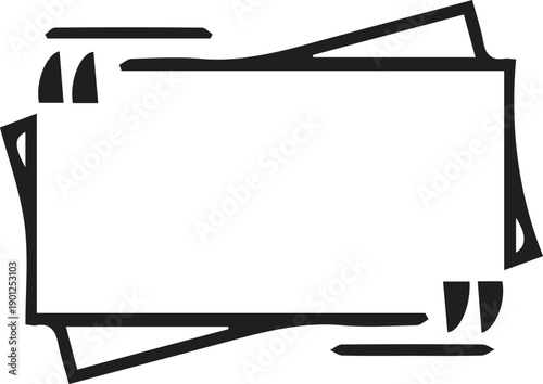 Hand drawn quote box frame with sketchy lines and quotation marks