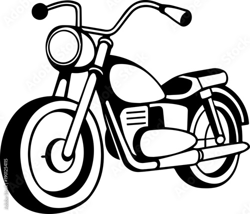 SVG vector illustration of a vintage classic motorcycle for transportation design.Classic Motorcycle Vintage Line Art Design Style