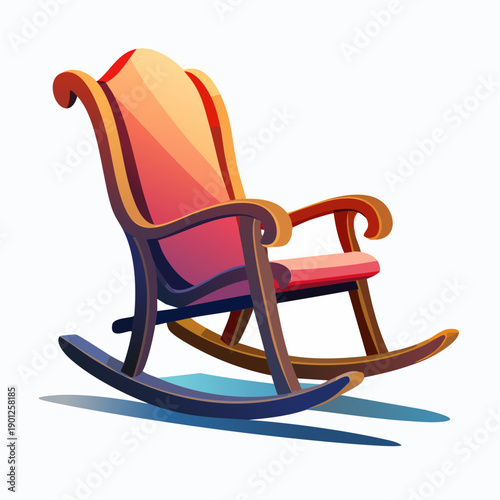 Classic rocking chair illustration with warm colors and subtle shading