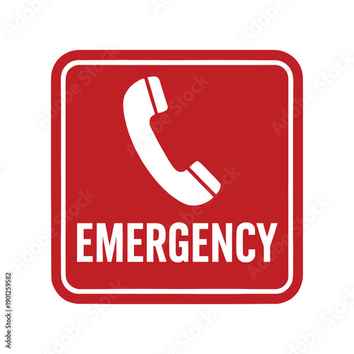 Emergency call red color vector art