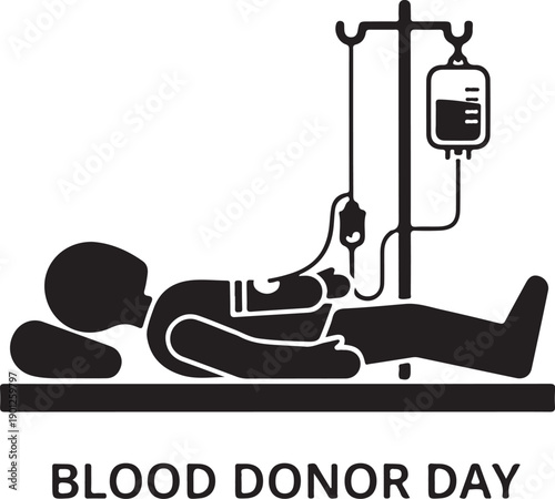 A person donating blood on world blood donor day with a medical professional assisting