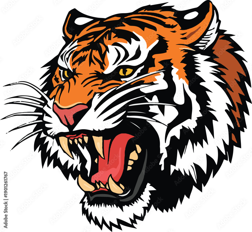 Obraz premium Tiger head mascot team logo vector illustration for esports clubs
