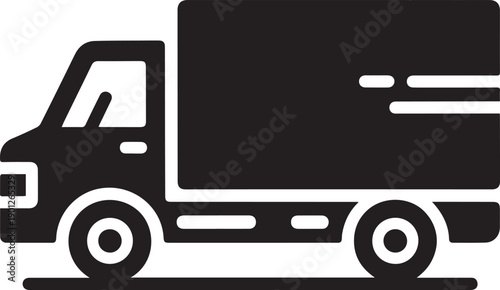 unique delivery truck icon silhouette