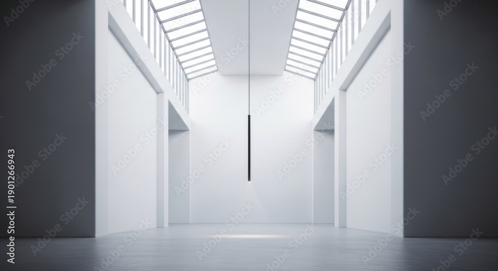 Obraz premium Modern Minimalist Interior with Single Pendant Light