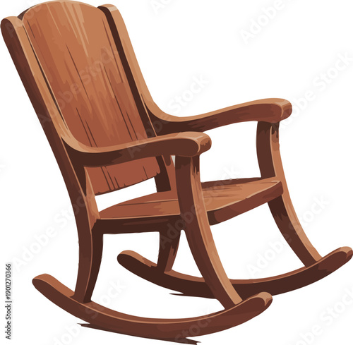 Ornate wooden rocking chair, classic design, comfortable seating, antique home furniture, vintage style, cozy relaxation