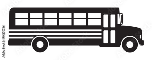 School Bus Silhouette Vector Illustration 