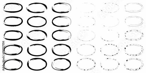 Arrangement of hand drawn circles in varying shades of gray and black