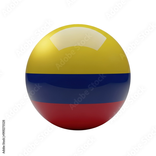 Free Download Colombian flag globe isolated on transparent background - GFXLoad