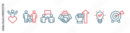Collaboration banner web icon vector illustration concept for teamwork and working together with icon of support, teamwork, communication, trust, handshake, motivation, inspiration, and success