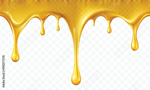 realistic 3d liquid gold dripping down in different style isolated on transparent background
