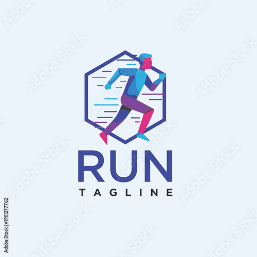 Run Logo Design Vector Symbol