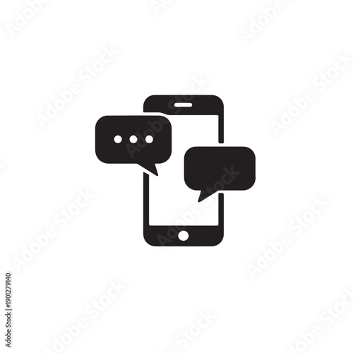 Smartphone Messaging Icon with Speech Bubbles