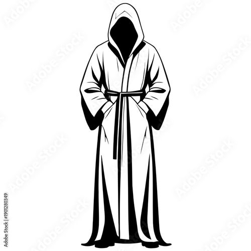 Prophet robe standing silhouette vector for religious publication graphics faith based organization branding and spiritual teaching materials