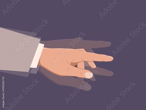 Drawing of a shaking hand showing Parkinson's disease. Vector illustration.