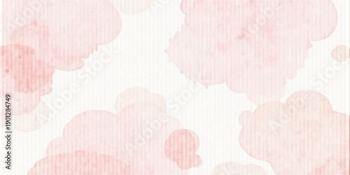 Pink abstract background with pastel clouds and vintage floral paper texture features a grunge heart pattern for a retro wedding invitation backdrop design