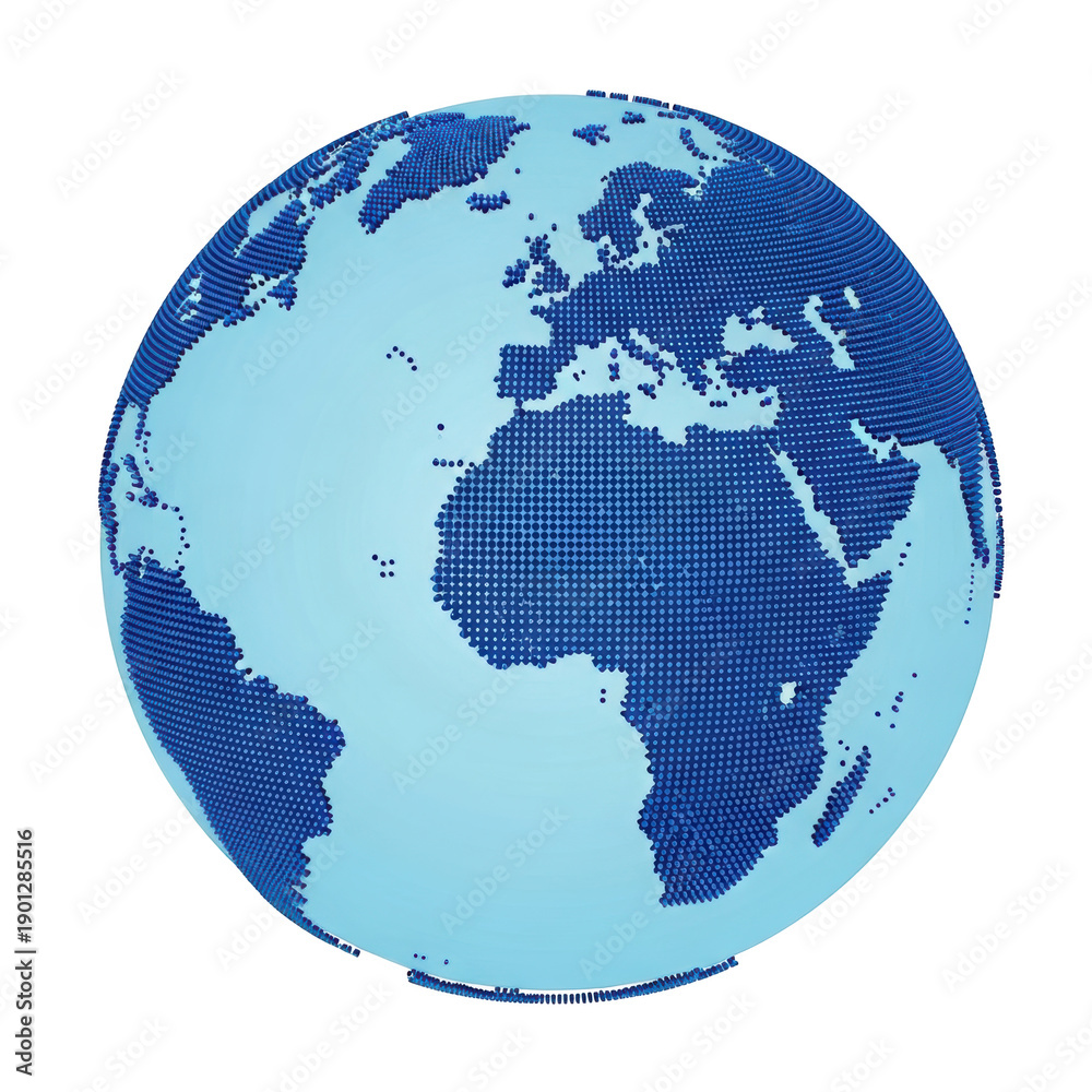 Obraz premium Detailed globe map isolated on transparent background