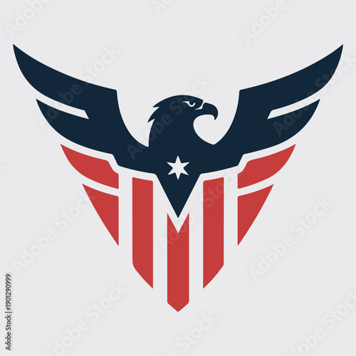 USA Eagle Letter M Shield Emblem Logo