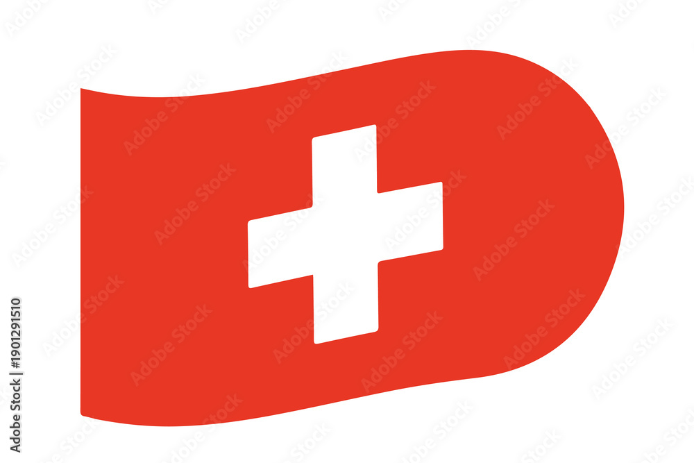 Fototapeta premium Switzerland Waving Flag Icon