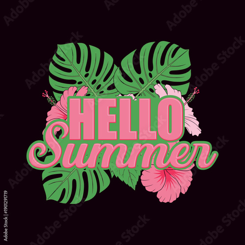 Hello Summer Tropical Leaves & Flowers