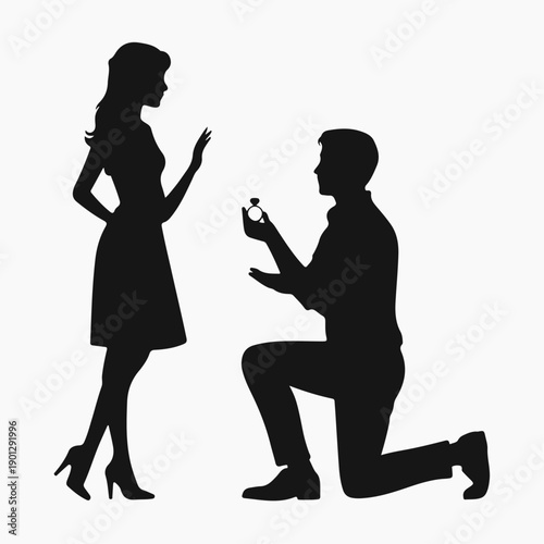 Romantic Marriage Proposal Silhouette