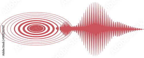 Abstract visualization of sound wave propagation and rhythmic energy transmission.
