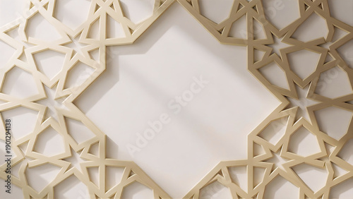 Elegant geometric pattern with intricate arabesque design elements