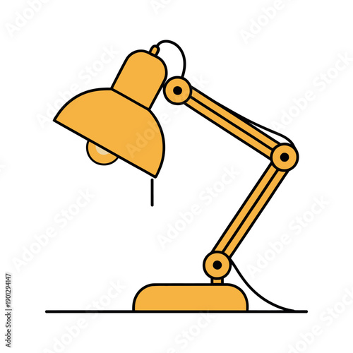 Adjustable desk lamp fixture with a flexible joint design shown isolated on white.