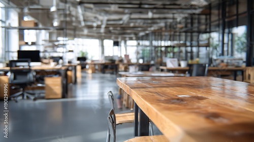 Abstract blurred office interior room. blurry working space with defocused effect. use for background or backdrop in business concept. High quality