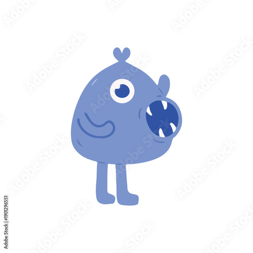Funny Blue One Eyed Monster Creature