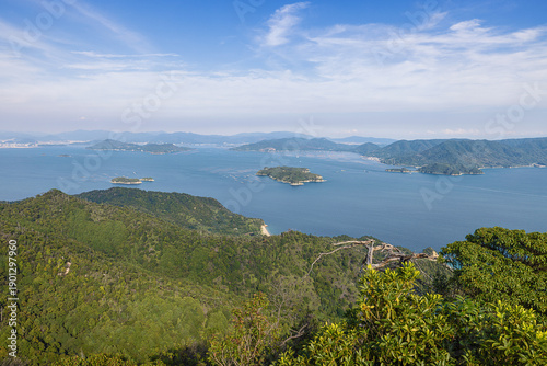 The Japanese Inland Sea and Hiroshima, seen from Mount Misen
