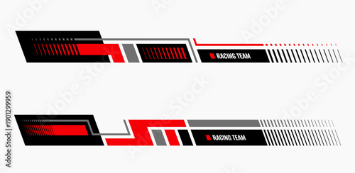 Minimalist car and vehicle decoration. Set of modern style of car decal, stripes, vinyl, and sticker. Car side graphic design. 