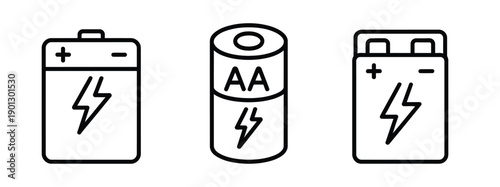 Battery charge level icons vector set with transparent background, green full charge, yellow medium and red low power indicators, lightning bolt energy symbol, modern flat style illustration.