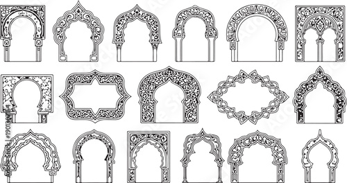 Collection of Islamic Arch Silhouettes