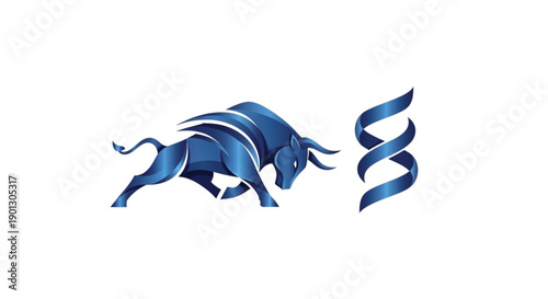 
A sophisticated blue metallic logo featuring a powerful charging bull alongside a stylized section or paragraph symbol. This dynamic design represents financial strength, legal expertise.