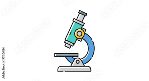 Microscope icon illustration for scientific research and laboratory use.