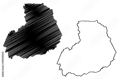 Boa Vista do Tupim municipality (Bahia state, Municipalities of Brazil, Federative Republic of Brazil) map vector illustration, scribble sketch Boa Vista do Tupim map