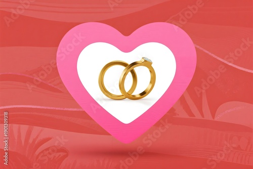 new Valentine's Day Two gold rings in a heart shape