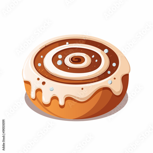 Sweet Cinnamon Roll with Cream Cheese Icing, a Delicious Pastry for Breakfast or Snack