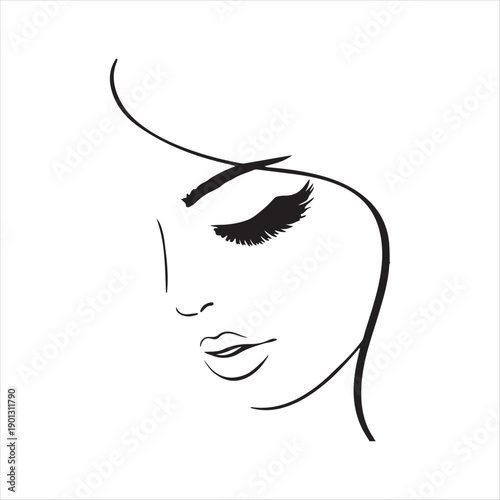 Black and white of a woman's face in profile with closed eyes