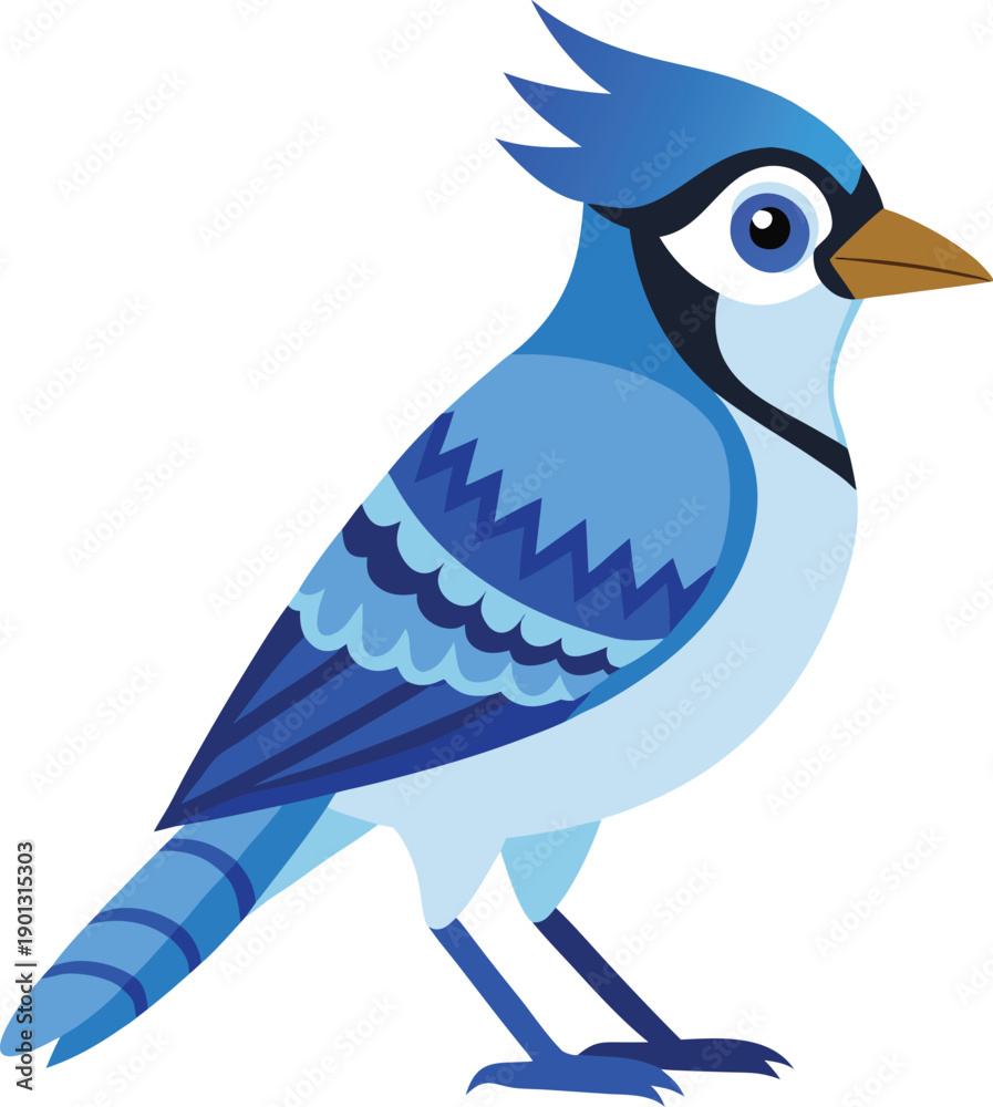 Fototapeta premium Blue bird cartoon isolated on transparent background