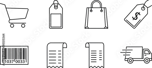 E-commerce and shopping icons for business and retail use