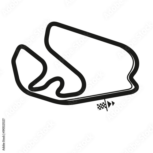 Motorsport Racetrack Outline – Brazil – Vector Illustration